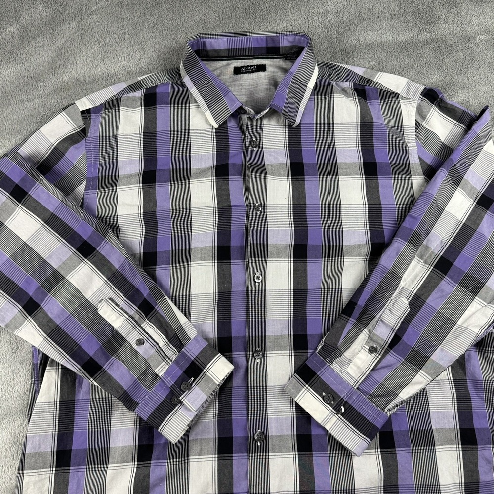 Alfani Regular Fit Dress Shirt XXL Multicolor Cotton from Macy's Casual **EUC**